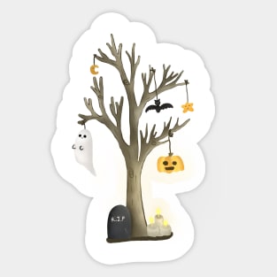 Tree Halloween Sticker